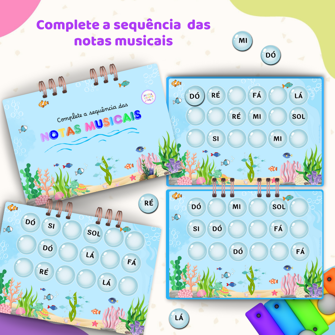 Complete as notas musicais