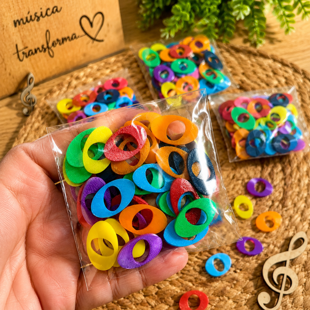 Semibreves coloridas em 3D