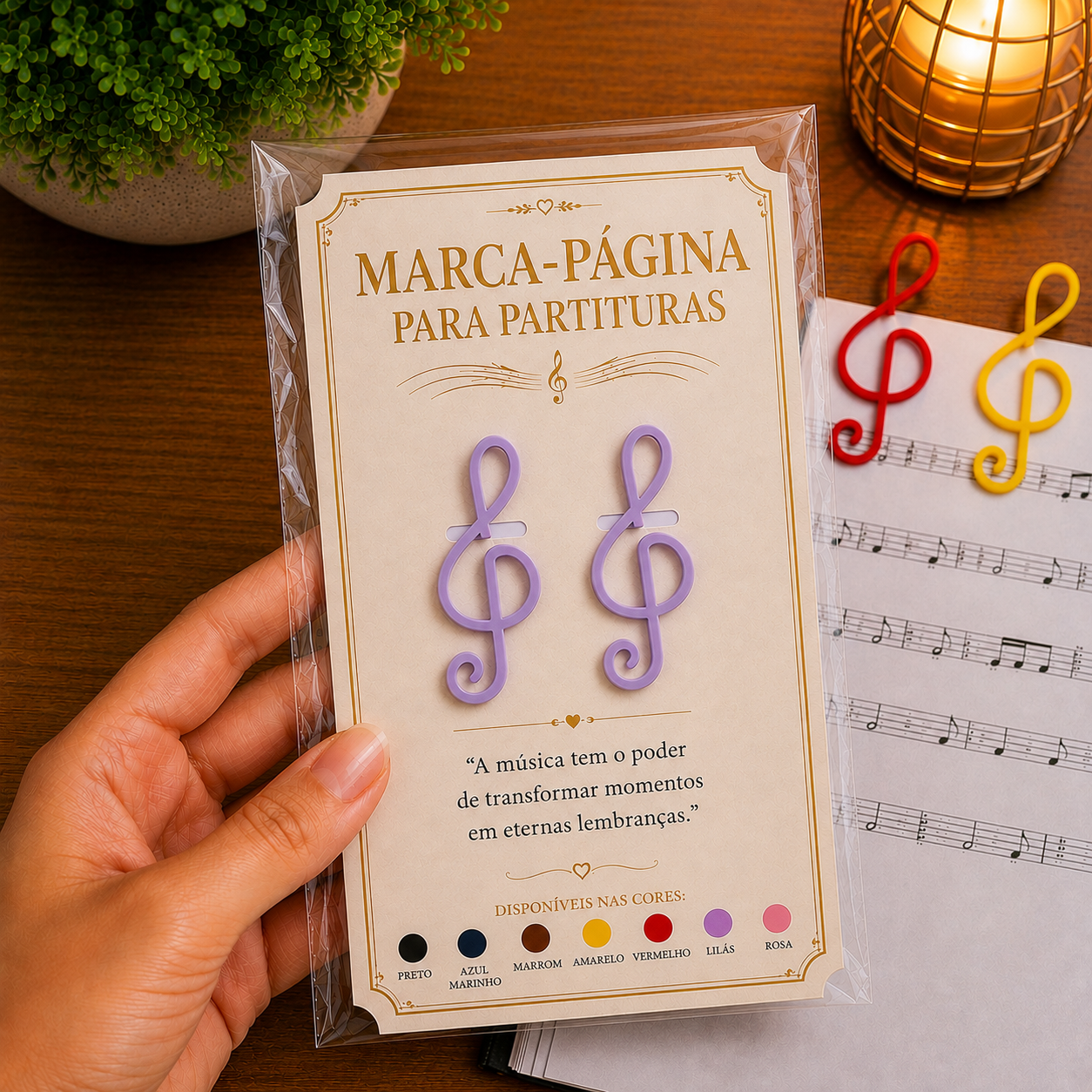 Marca Página Partitura Clave de Sol 3D ( Sem cartão) - Imagem 6