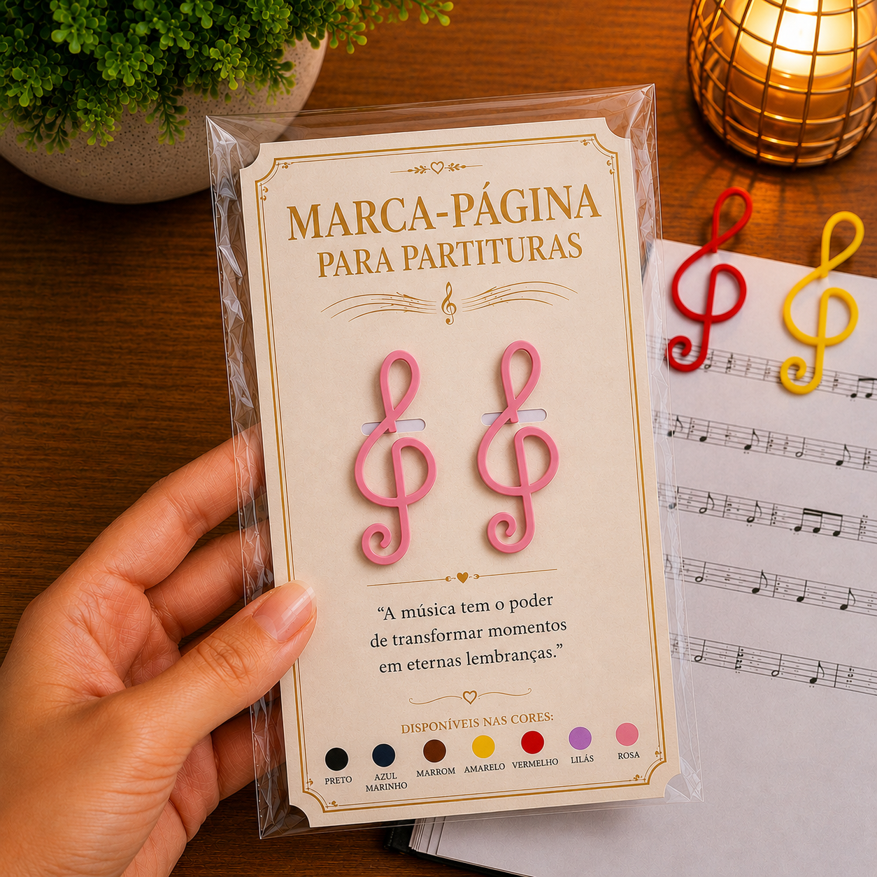 Marca Página Partitura Clave de Sol 3D ( Sem cartão) - Imagem 11