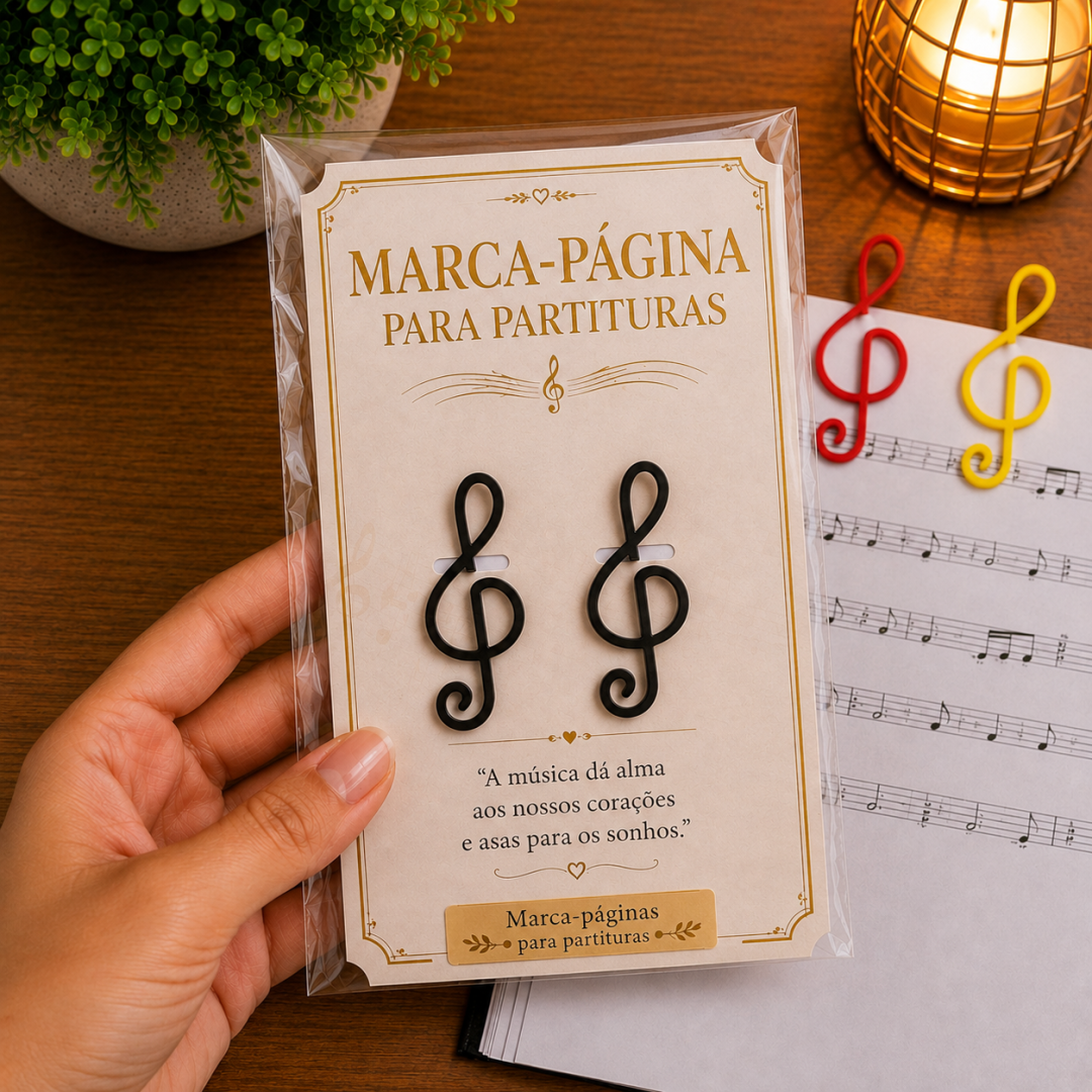 Marca Página Partitura Clave de Sol 3D ( Sem cartão)