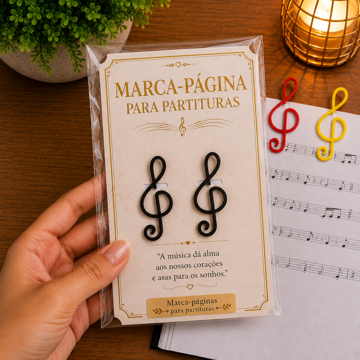 Marca Página Partitura Clave de Sol 3D ( Sem cartão)