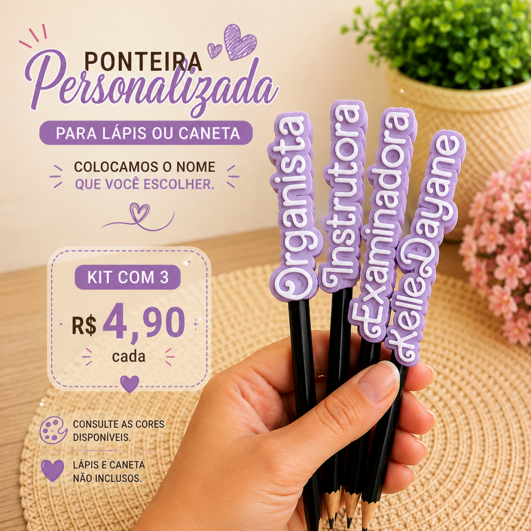 Ponteira Lápis ou caneta 3D ( kit com 3 unidades)