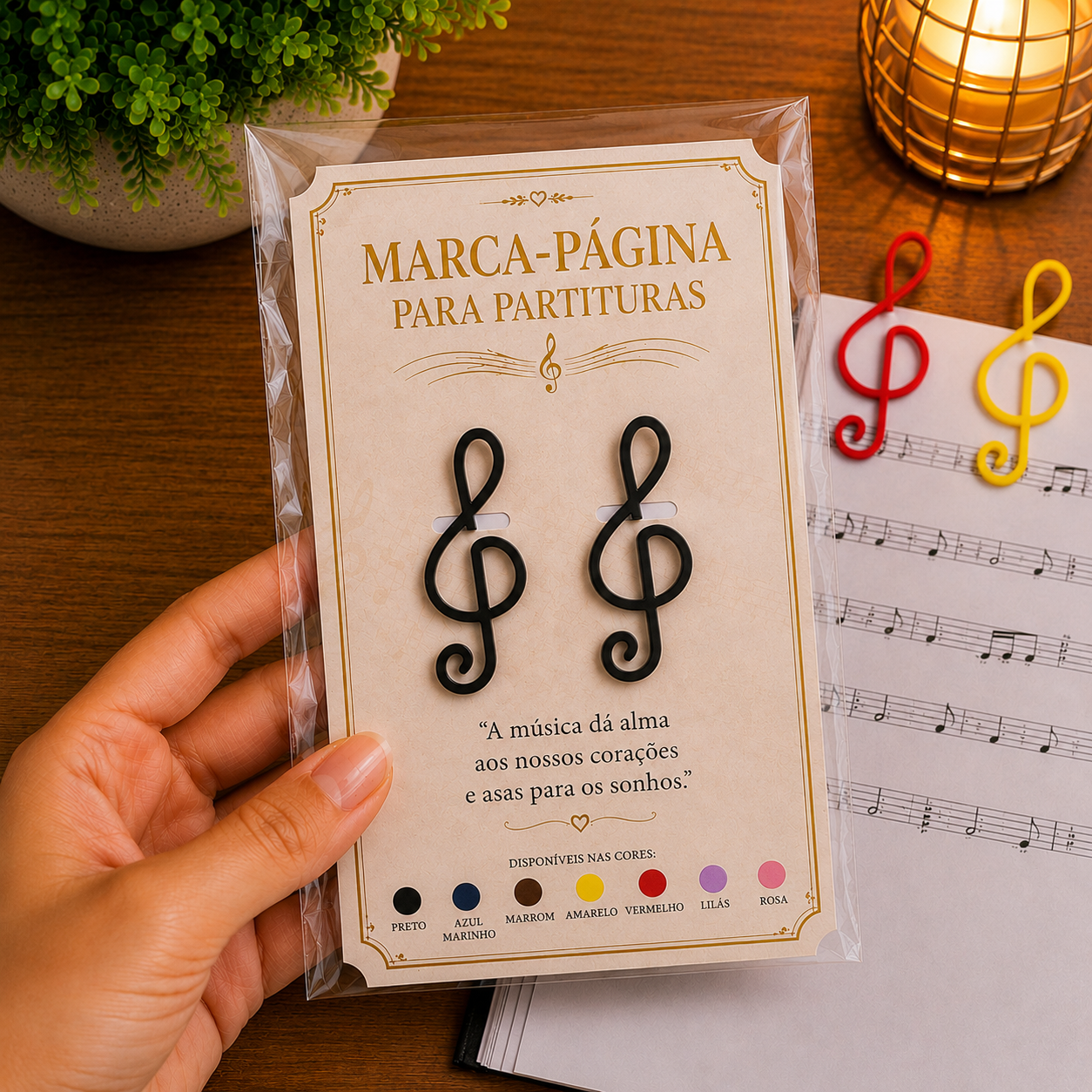 Marca Página Partitura Clave de Sol 3D ( Sem cartão) - Imagem 3