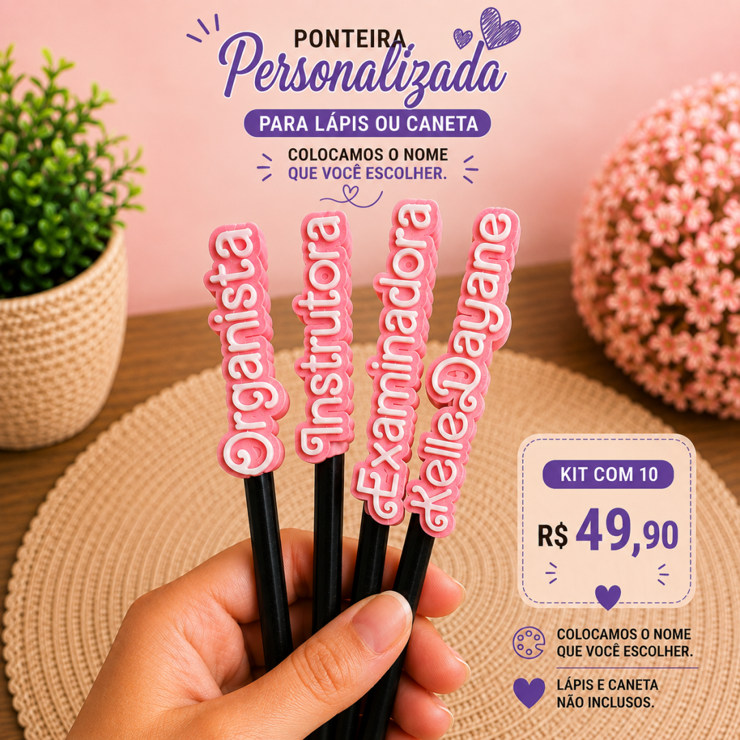 Ponteira Lápis ou caneta 3D ( kit 10 unidades)