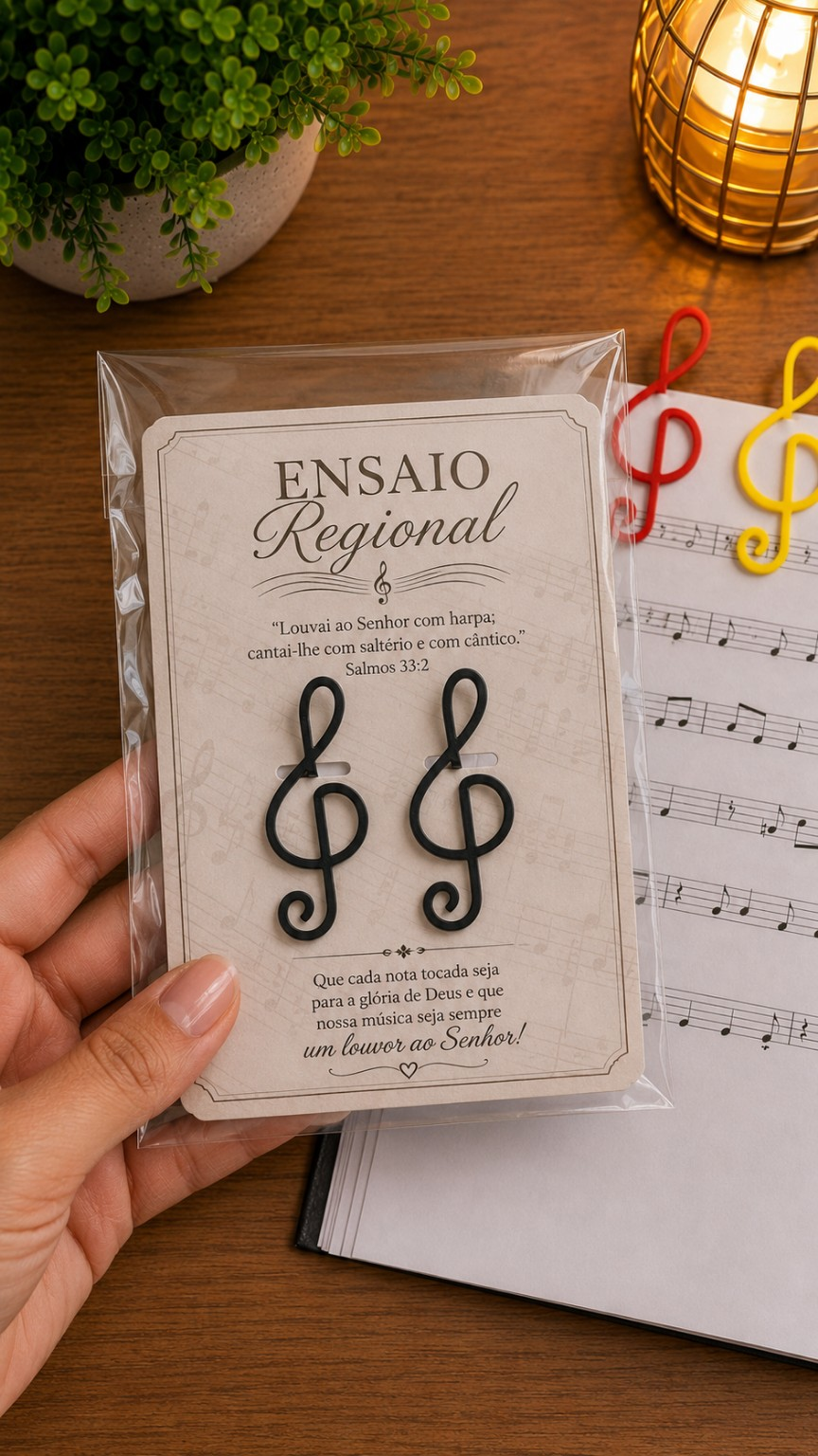 Marca Página Partitura Clave de Sol 3D ( Sem cartão) - Imagem 2
