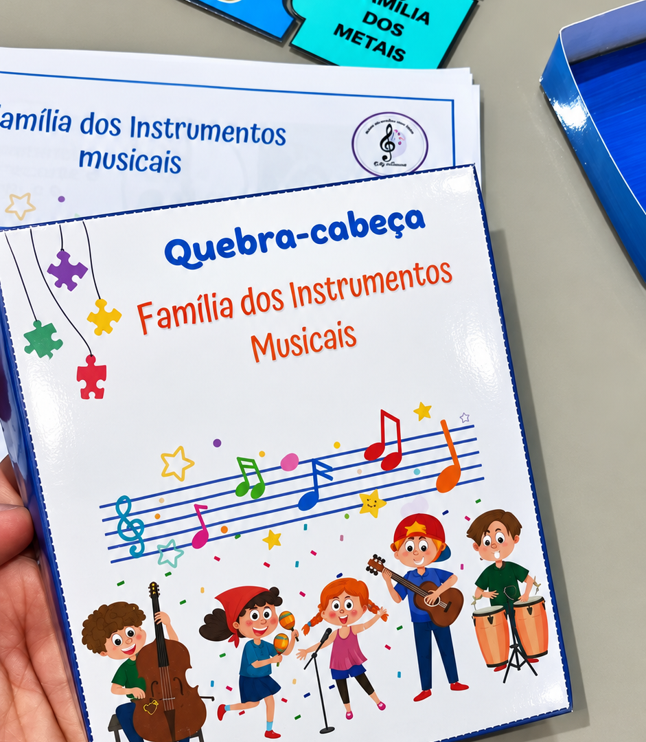 Quebra cabeça instrumentos musicais + 50 atividades (PDF)