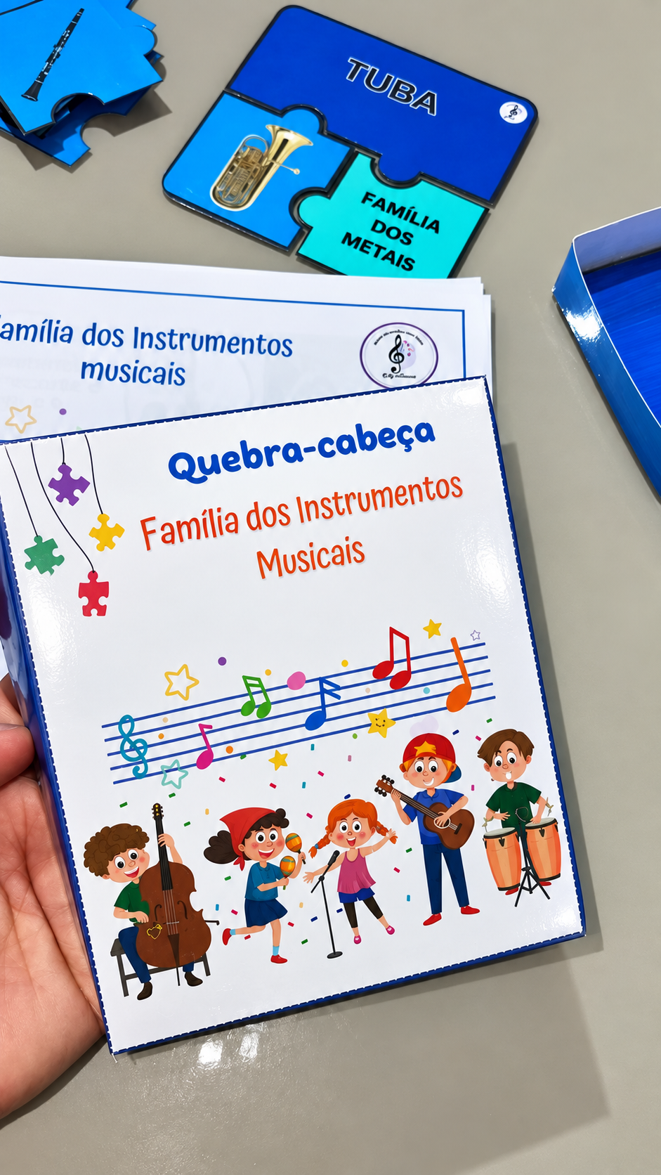 Quebra cabeça instrumentos musicais + 50 atividades (PDF)